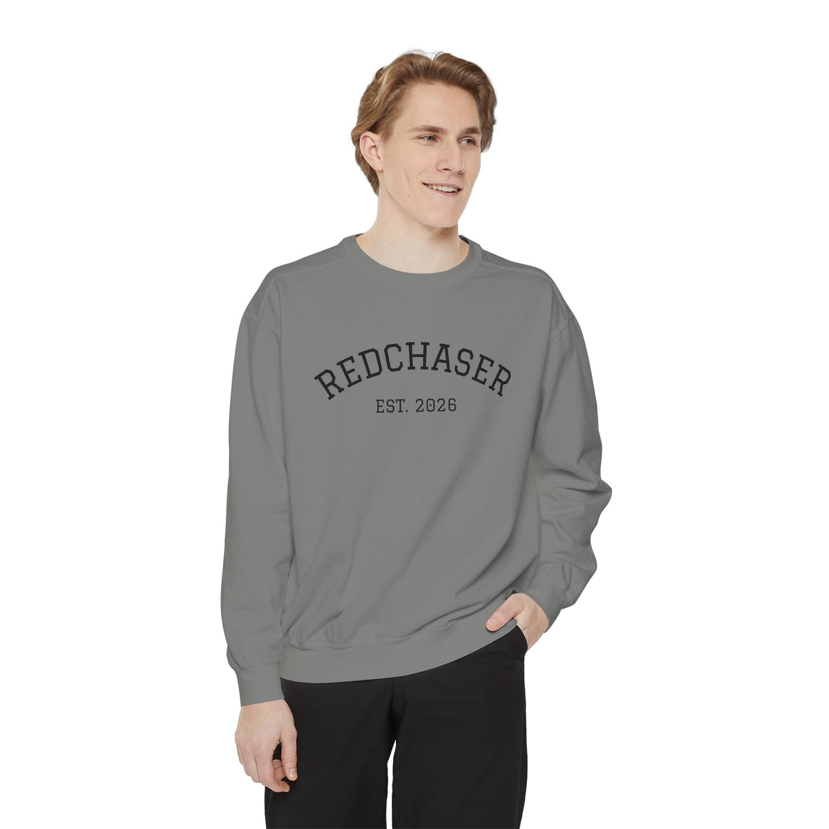 Redchaser Brand Name Unisex Garment-Dyed Sweatshirt
