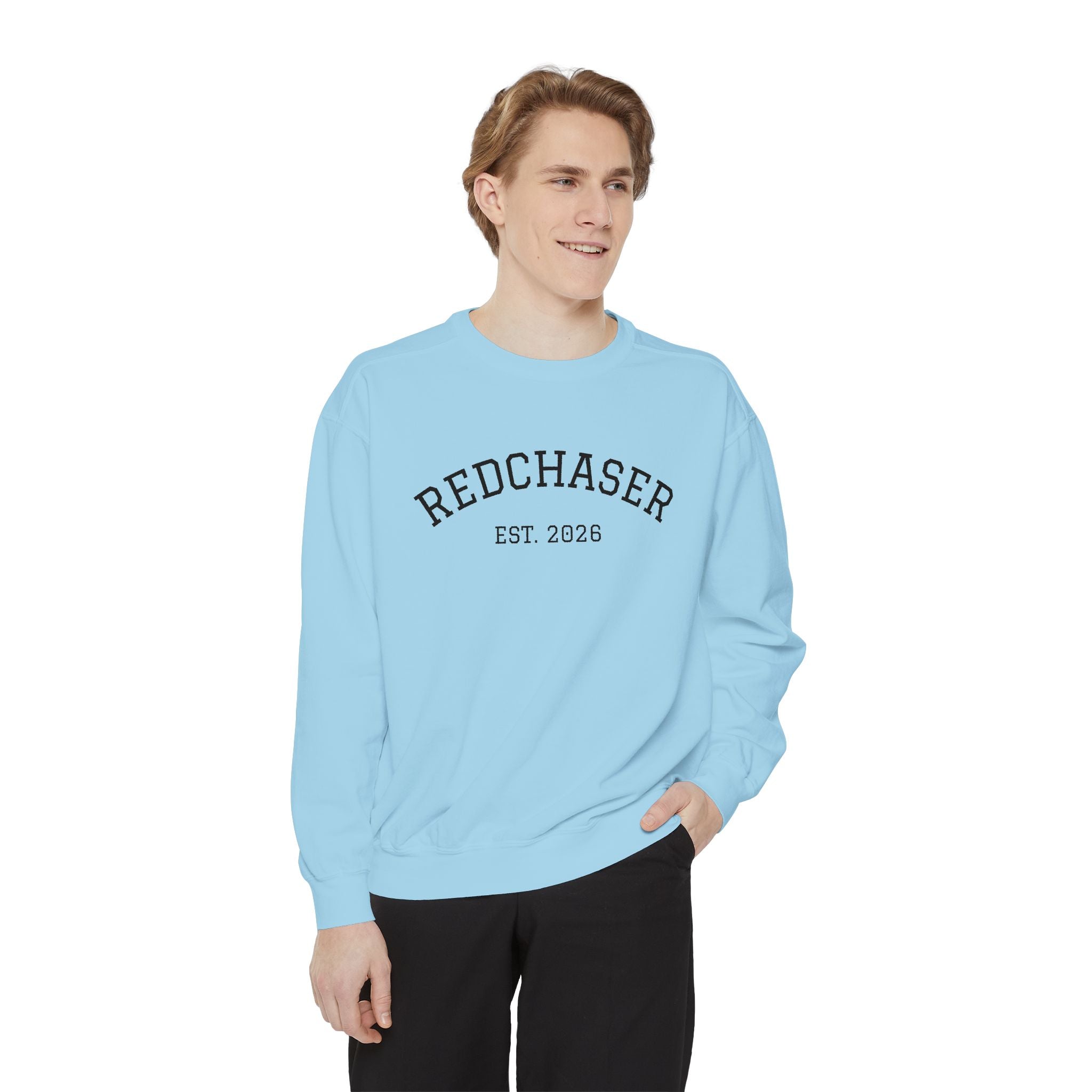 Redchaser Brand Name Unisex Garment-Dyed Sweatshirt
